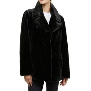 Badgley Mischka Black Faux Fur Coat Jacket Sz 2X